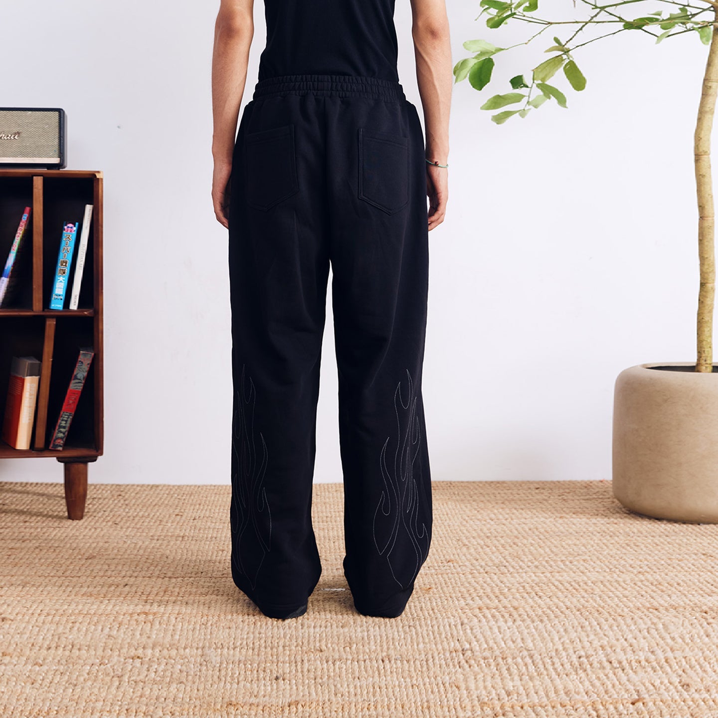 BURNIN Flame Darts Fire Embroidery Casual Sports Pants - PSYLOS 1, BURNIN Flame Darts Fire Embroidery Casual Sports Pants, Pants, Burnin, PSYLOS 1