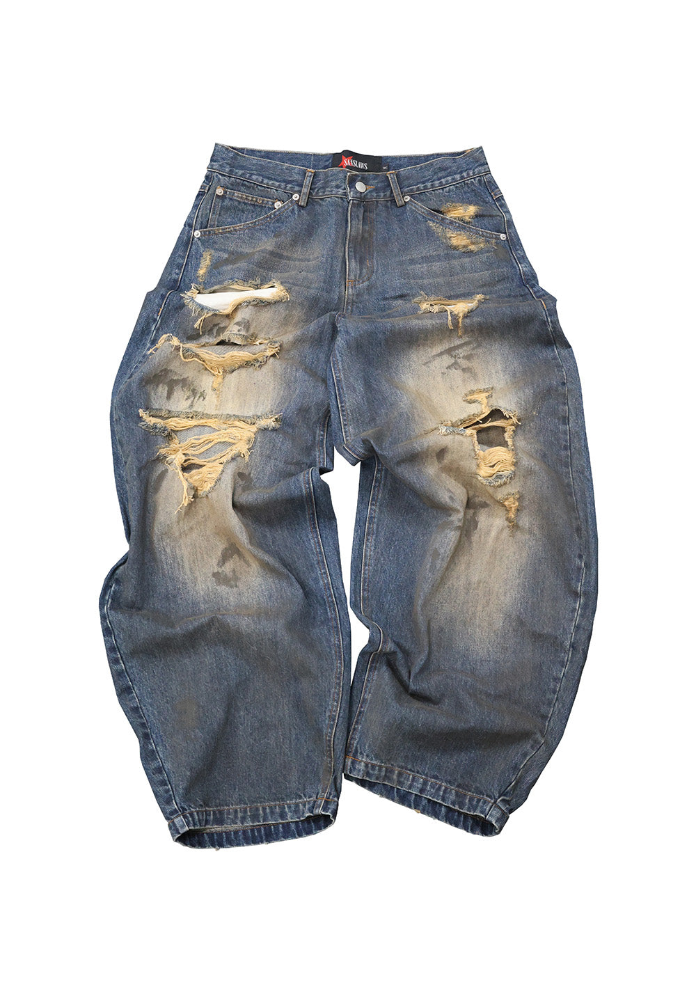 SANSLAWS丨Destroyed Dirty-Washed Denim Jeans - PSYLOS 1, SANSLAWS丨Destroyed Dirty-Washed Denim Jeans, Jeans, SANSLAWS, PSYLOS 1