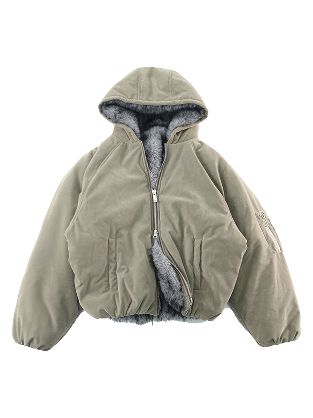 TREclub | Reversible Fur Khaki Gray Parka - PSYLOS 1, TREclub | Reversible Fur Khaki Gray Parka, Jackets, TREclub•JAPAN, PSYLOS 1