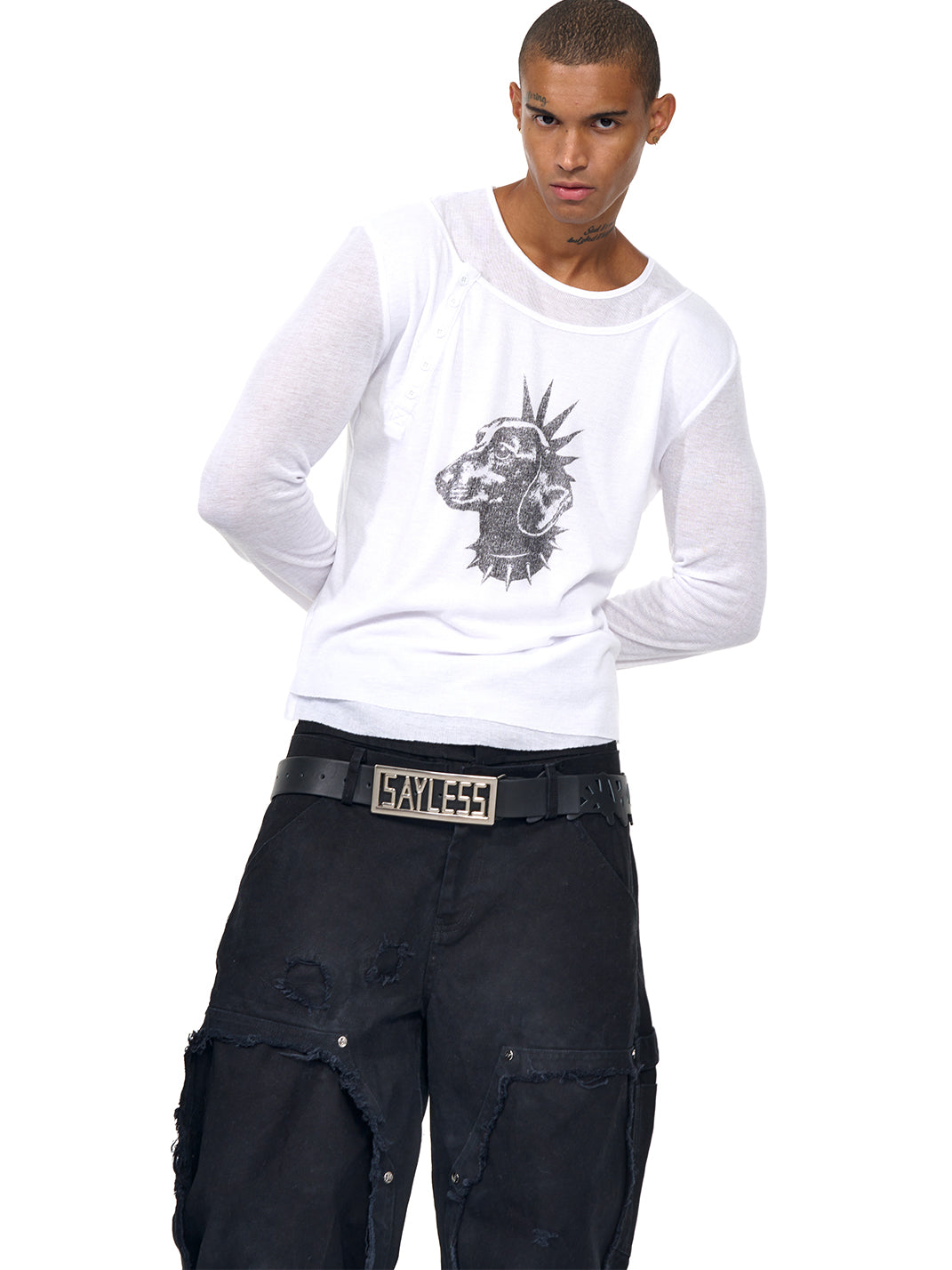 Fourth3ex | Punk Dog Double Layer Long Sleeve Tee - PSYLOS 1, Fourth3ex | Punk Dog Double Layer Long Sleeve Tee, T-Shirt, Fourth3ex, PSYLOS 1