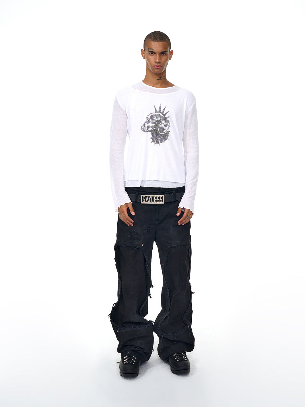 Fourth3ex | Punk Dog Double Layer Long Sleeve Tee - PSYLOS 1, Fourth3ex | Punk Dog Double Layer Long Sleeve Tee, T-Shirt, Fourth3ex, PSYLOS 1