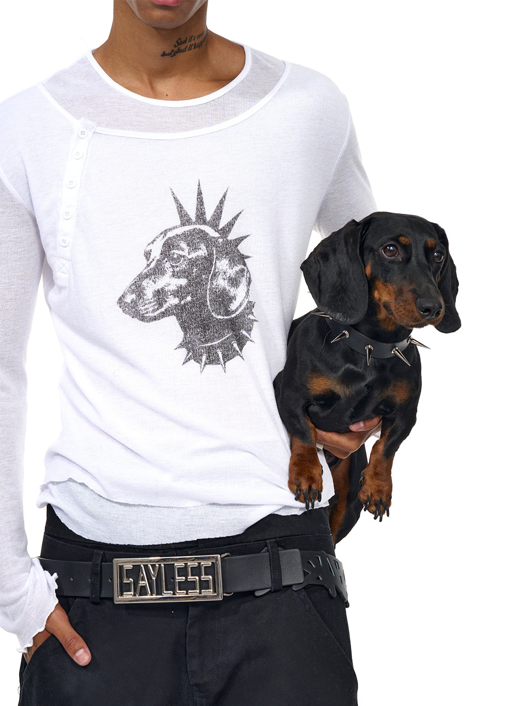Fourth3ex | Punk Dog Double Layer Long Sleeve Tee - PSYLOS 1, Fourth3ex | Punk Dog Double Layer Long Sleeve Tee, T-Shirt, Fourth3ex, PSYLOS 1