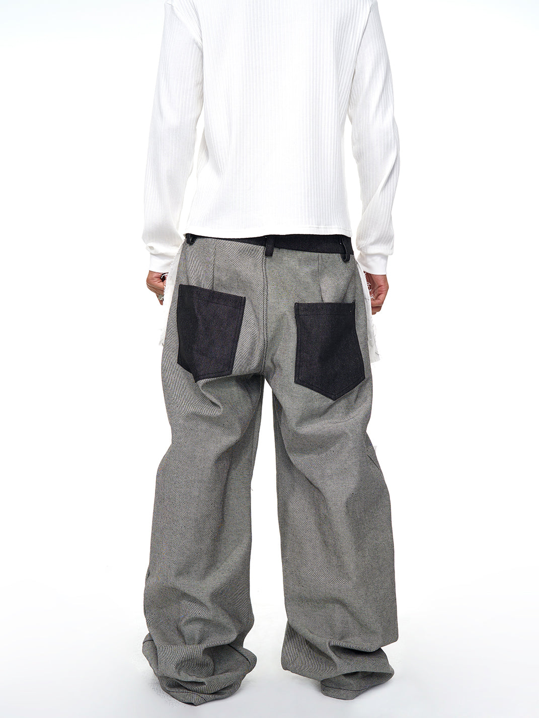 Fourth3ex | Letter Print Reverse Denim Wide Jeans - PSYLOS 1, Fourth3ex | Letter Print Reverse Denim Wide Jeans, Jeans, Fourth3ex, PSYLOS 1