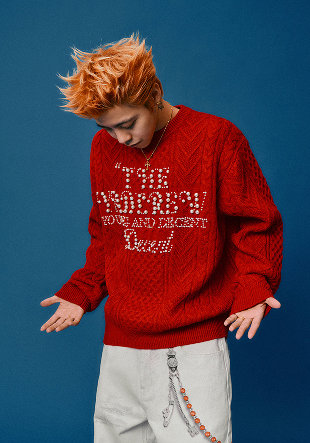 YADcrew丨YADCrew Pearl Lettering Sweater - PSYLOS 1, YADcrew丨YADCrew Pearl Lettering Sweater, Sweater, YADcrew•JAPAN, PSYLOS 1