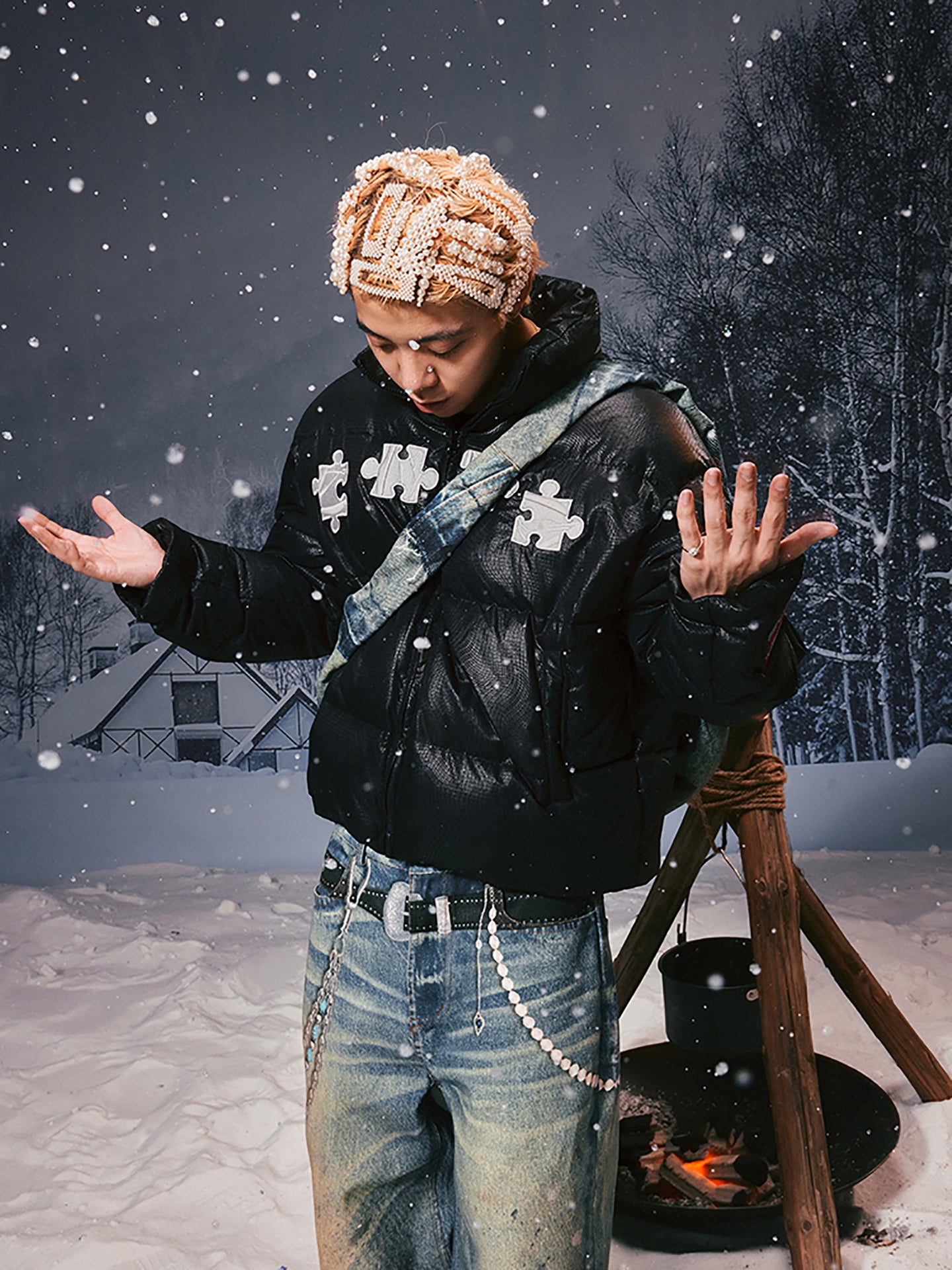 YADcrew | 3D Geometric Embroidery Down Jacket - PSYLOS 1, YADcrew | 3D Geometric Embroidery Down Jacket, Down Jacket, YADcrew•JAPAN, PSYLOS 1