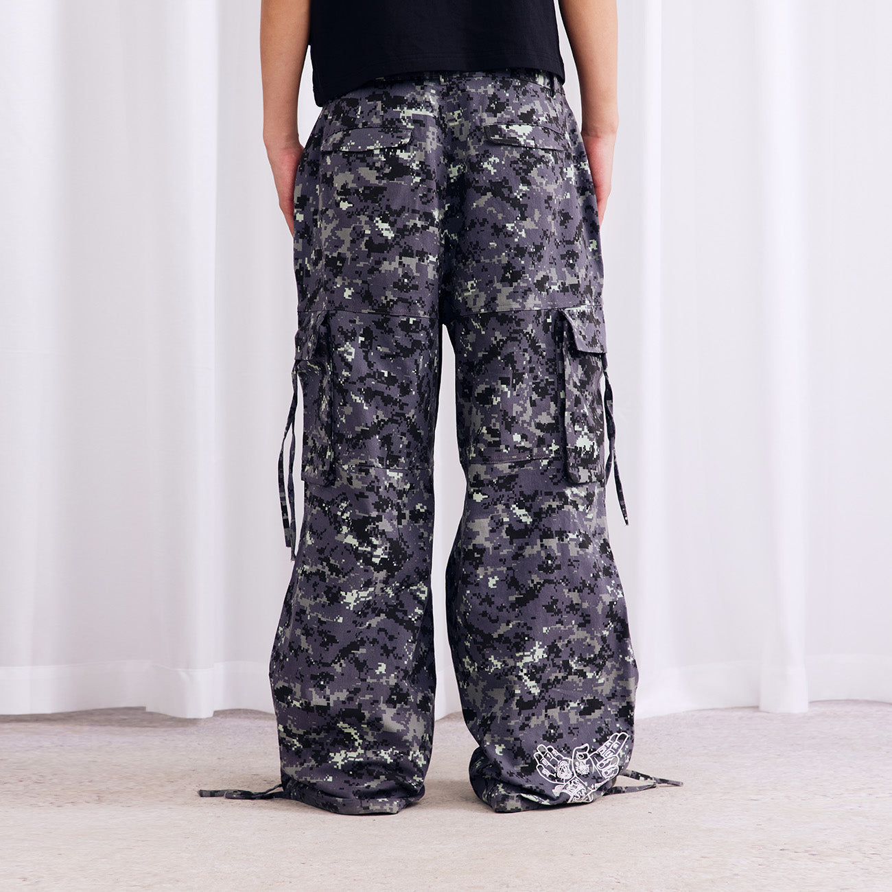 Burnin* "2503" Digital Camouflage Wide-Leg Pants - PSYLOS 1, Burnin* "2503" Digital Camouflage Wide-Leg Pants, Pants, Burnin, PSYLOS 1