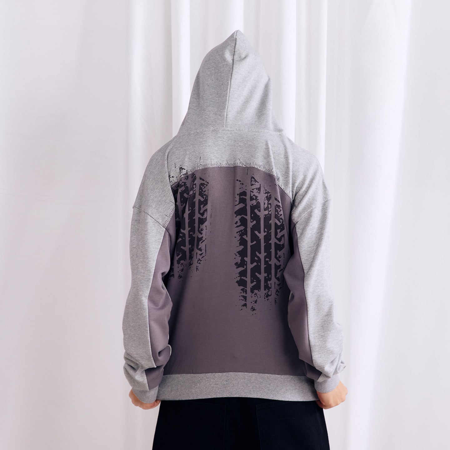 BURNIN*Phantom Logo Contrast Tire Print Hoodie - PSYLOS 1, BURNIN*Phantom Logo Contrast Tire Print Hoodie, Hoodie, Burnin, PSYLOS 1