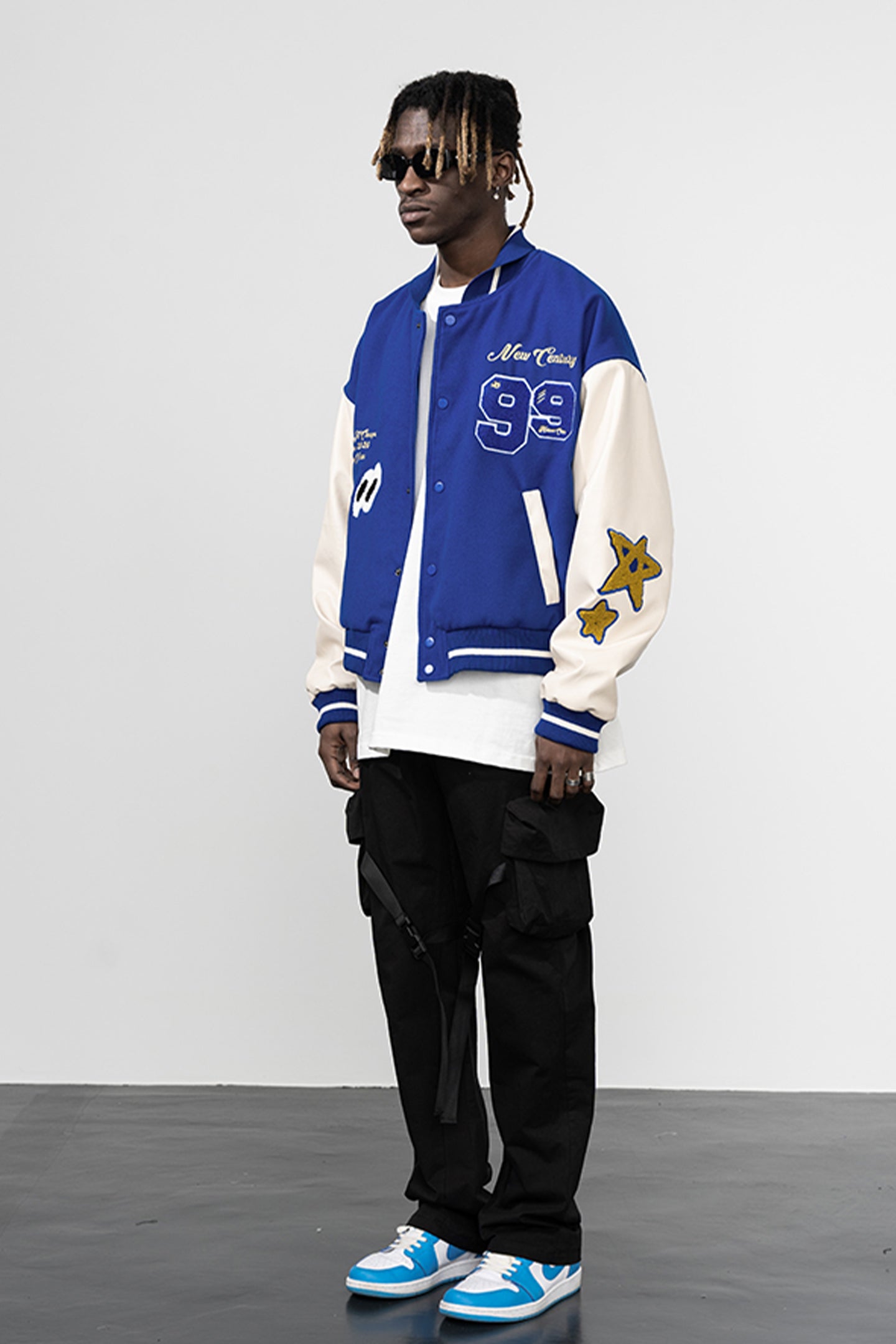 Hand-painted Star Embroidered Baseball Jersey - PSYLOS 1, Hand-painted Star Embroidered Baseball Jersey, Jacket, HARSH AND CRUEL, PSYLOS 1