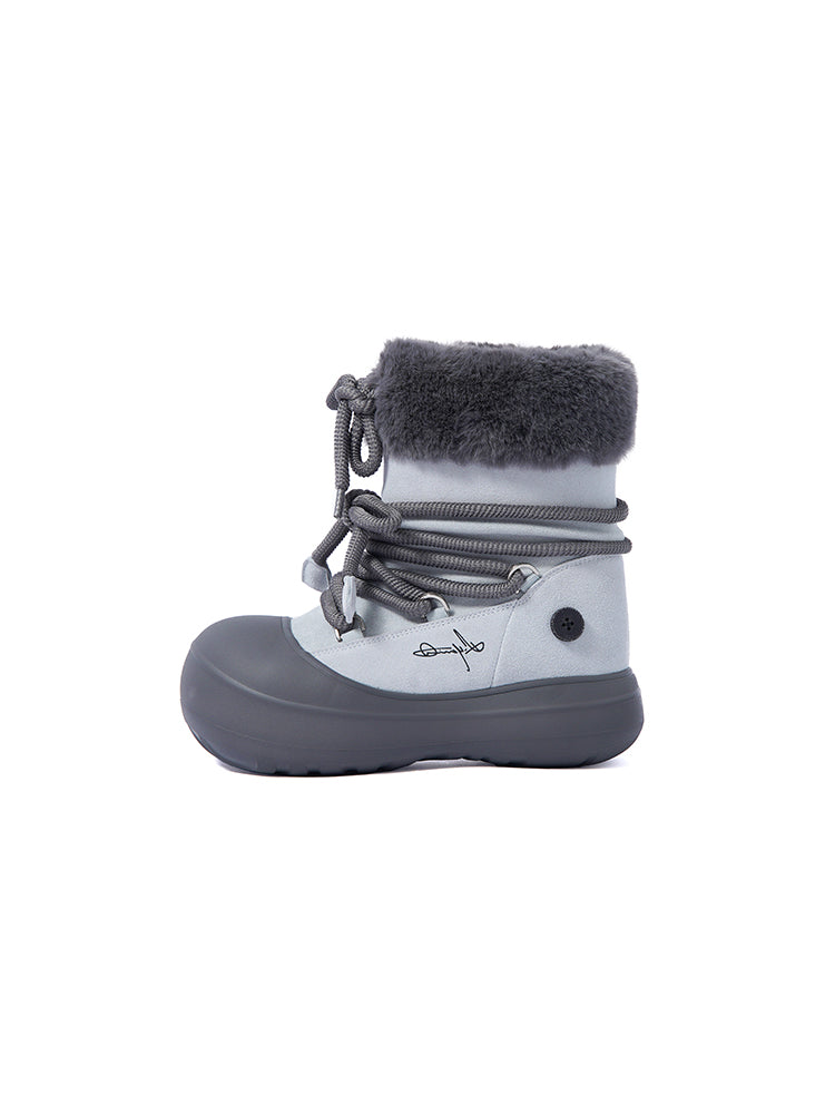 Short Fur Long Tube Snow Boots