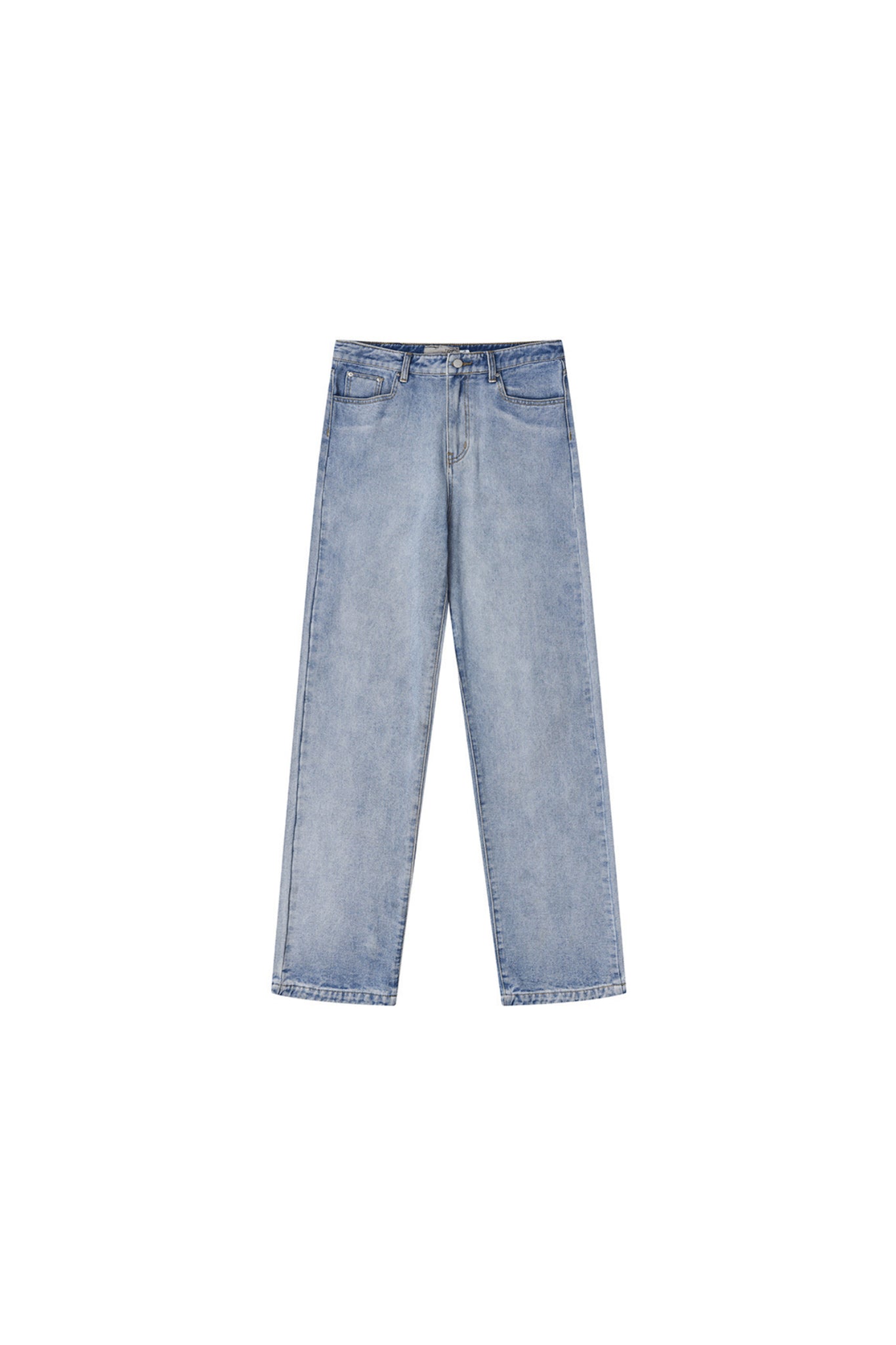 Embroidery Washed Straight Leg Jeans