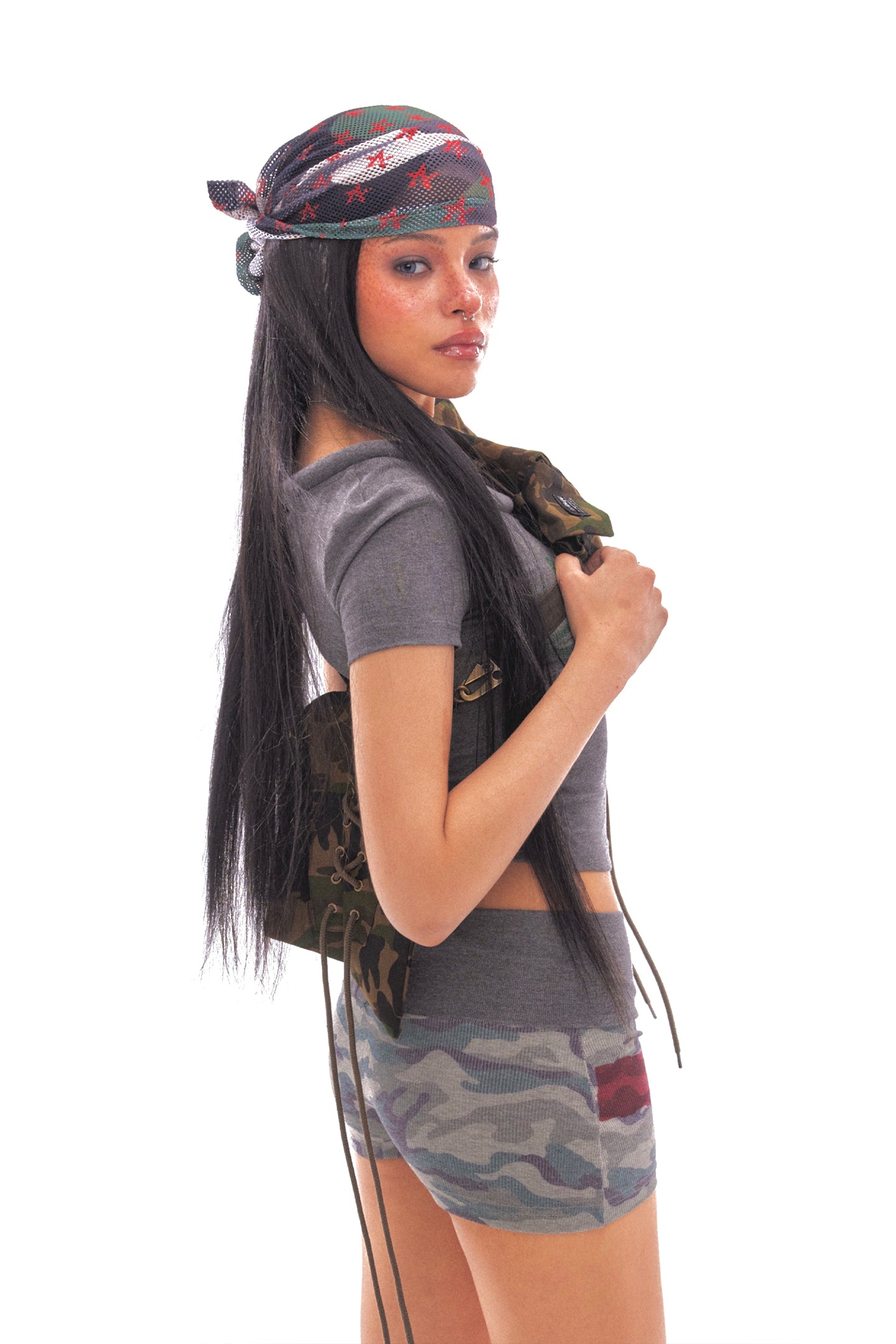 Camo Star Mesh Scarf - PSYLOS 1, Camo Star Mesh Scarf, Scarf, NyDkye, PSYLOS 1