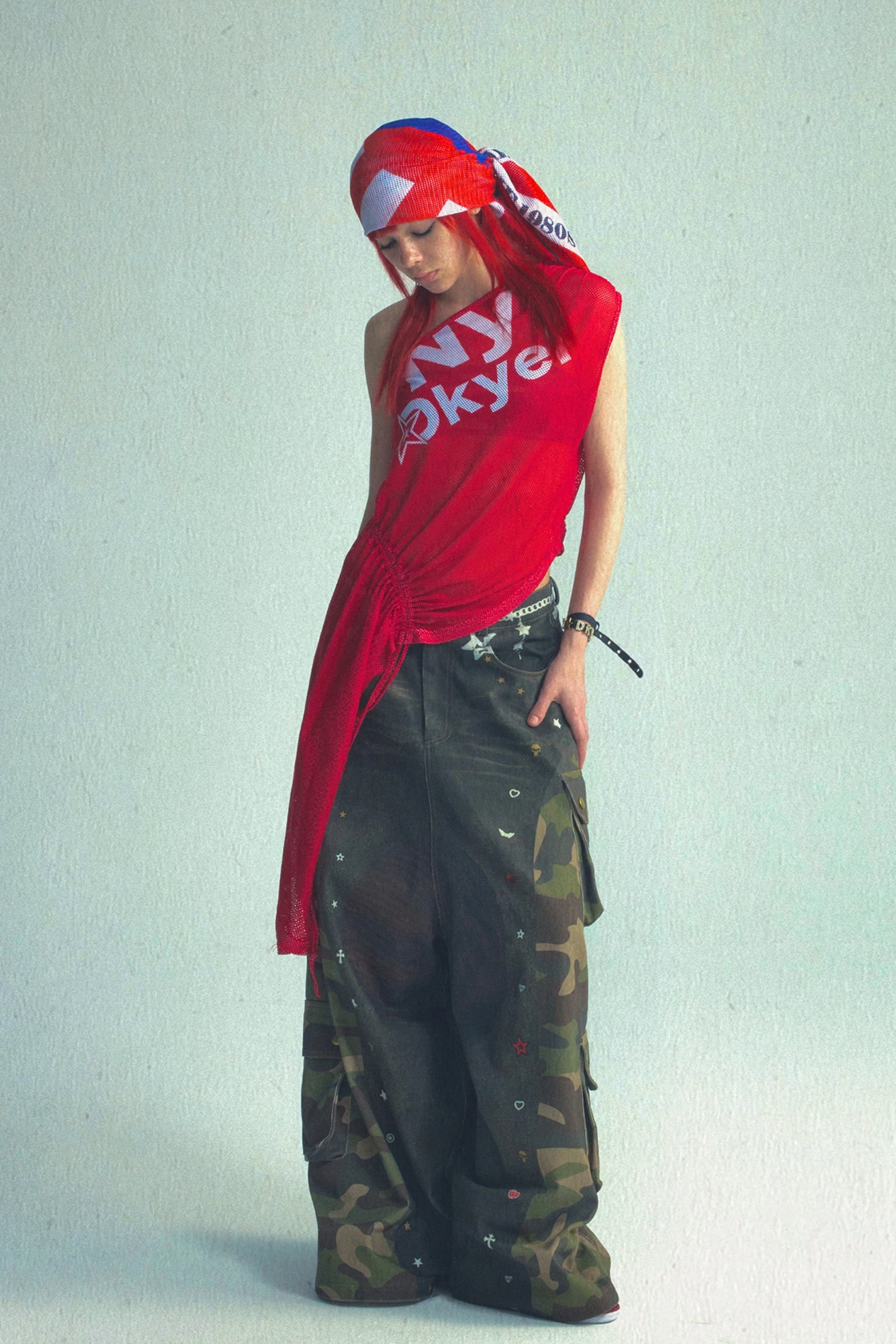 Asym Print Drawstring Tee - PSYLOS 1, Asym Print Drawstring Tee, Tank Top, NyDkyel, PSYLOS 1