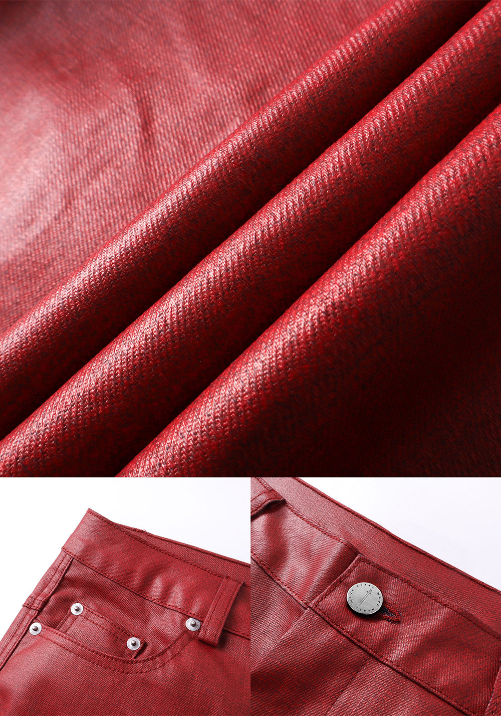 REBEL WAVE丨Liquid Metal Red Coated Waxed Flared Jeans - PSYLOS 1, REBEL WAVE丨Liquid Metal Red Coated Waxed Flared Jeans, Pants, REBEL WAVE•JAPAN, PSYLOS 1