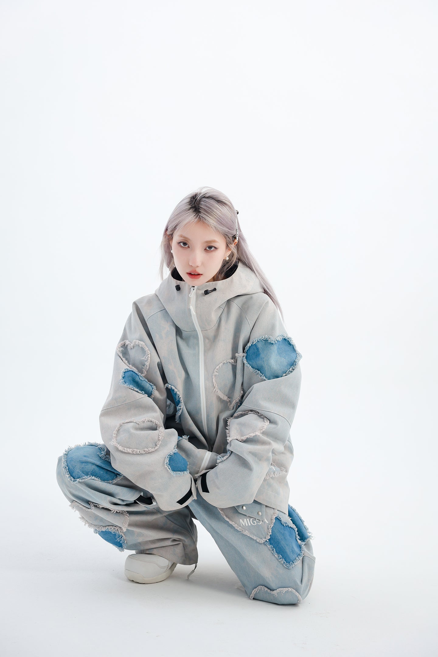 Denim Broken Heart Ski Suit