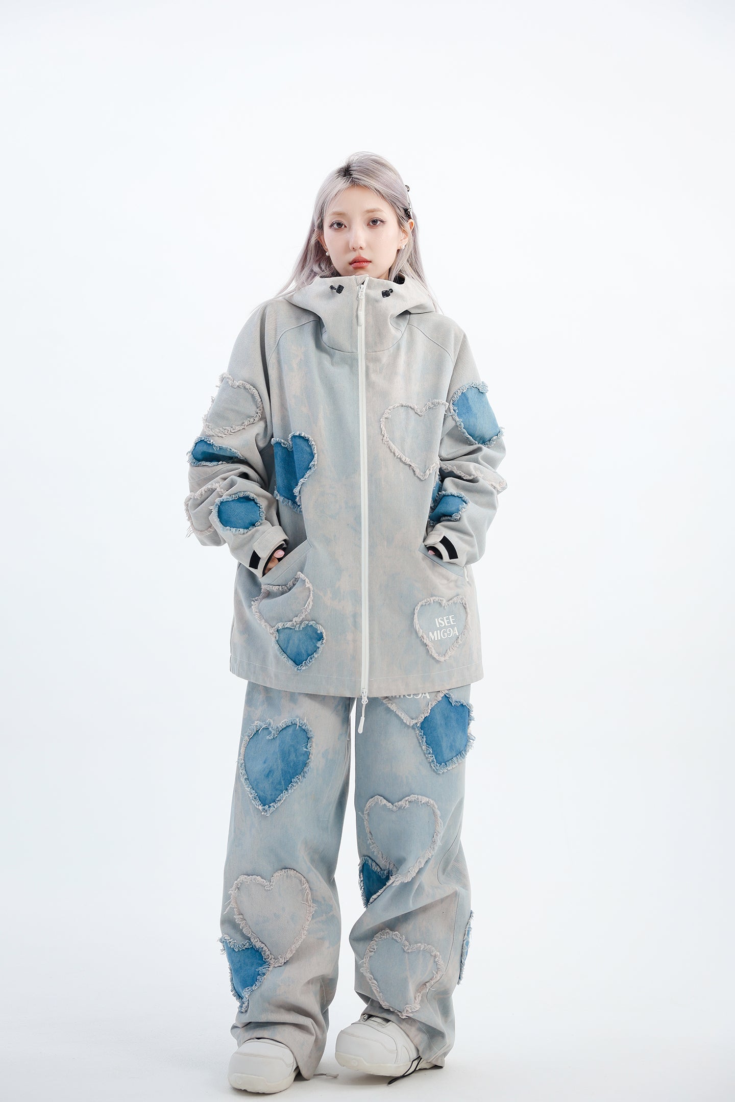 Denim Broken Heart Ski Suit