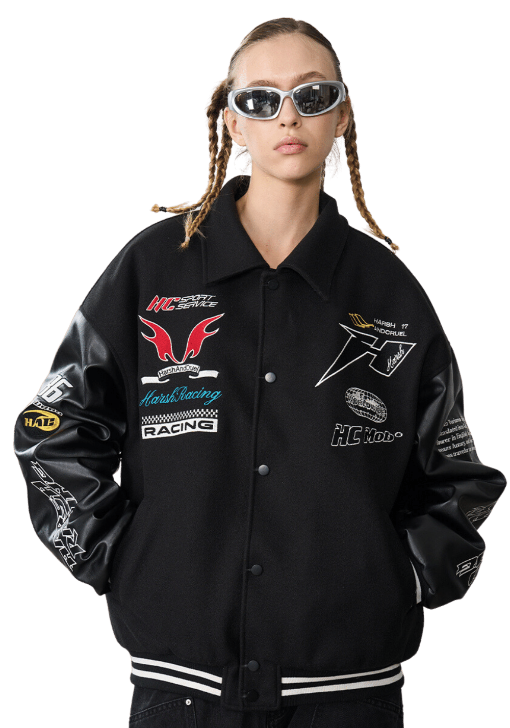 Color Block Racing Baseball Jacket | PSYLOS 1