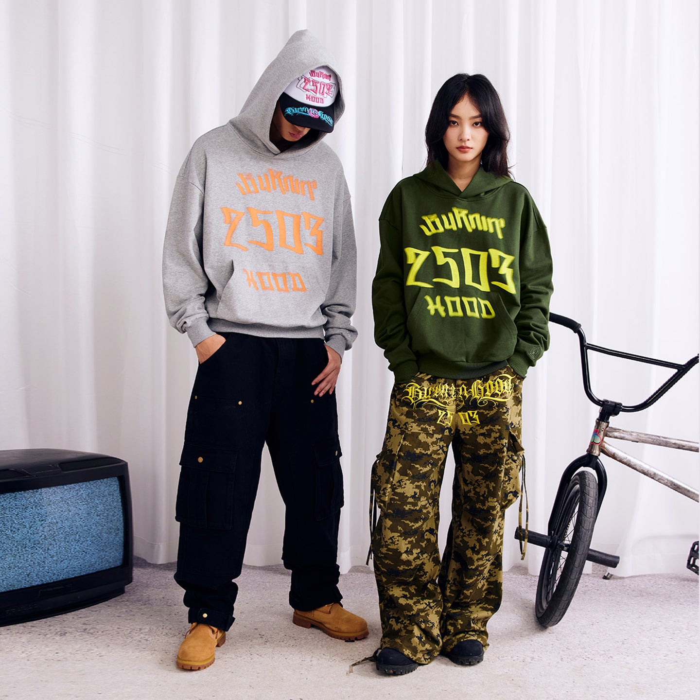 BURNIN*Phantom Logo Contrast Tire Print Hoodie - PSYLOS 1, BURNIN*Phantom Logo Contrast Tire Print Hoodie, Hoodie, Burnin, PSYLOS 1