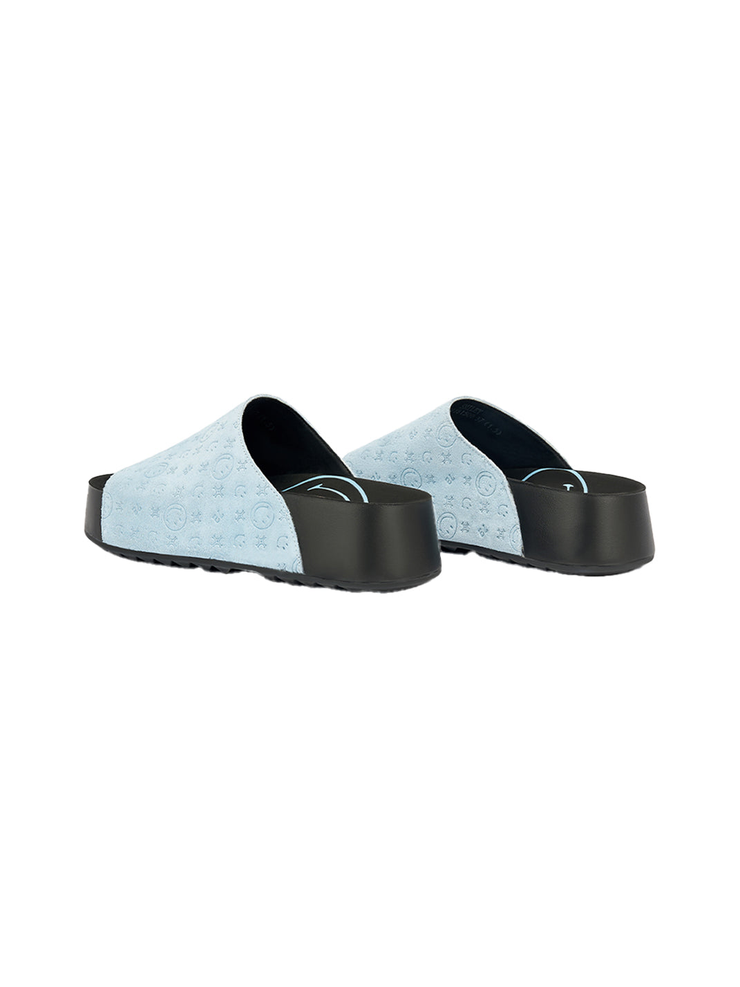 SMILEY | Blue Monogram Platform Slide Sandals - PSYLOS 1, SMILEY | Blue Monogram Platform Slide Sandals, Slippers, SMILEY•JAPAN, PSYLOS 1