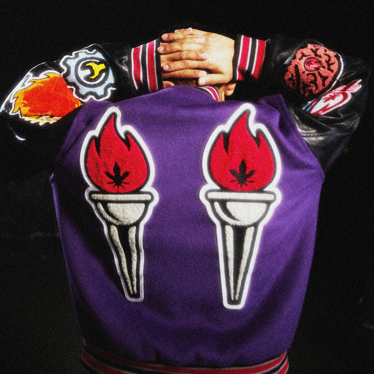 BURNIN* 11th Anniversary Underground Palace Velcro Patch Baseball Jacket - PSYLOS 1, BURNIN* 11th Anniversary Underground Palace Velcro Patch Baseball Jacket, Jacket, Burnin, PSYLOS 1