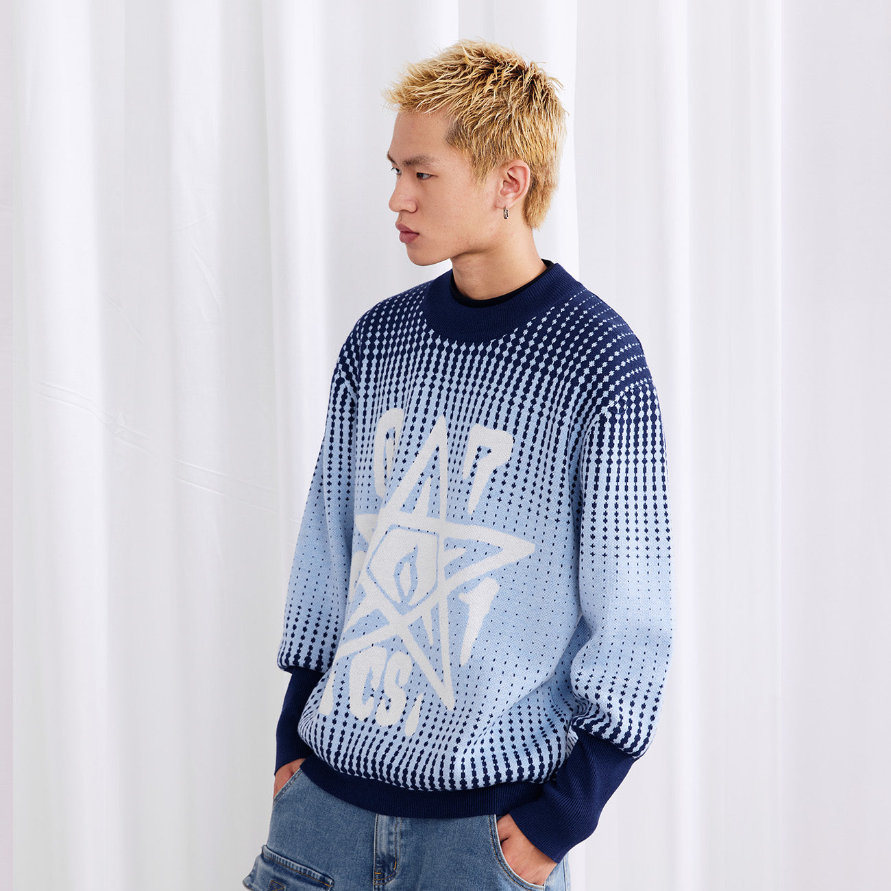 Jacquard Gradient Sweater - PSYLOS 1, Jacquard Gradient Sweater, Sweater, Burnin, PSYLOS 1