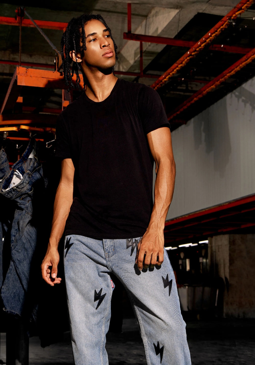 AMEXNOCAP丨Black Lightning Washed Jeans - PSYLOS 1, AMEXNOCAP丨Black Lightning Washed Jeans, Jeans, AMEXNOCAP, PSYLOS 1