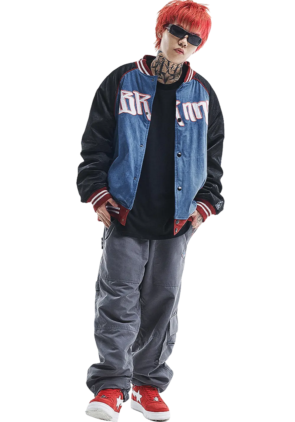 Snake Print Patchwork Baseball Jersey - PSYLOS 1, Snake Print Patchwork Baseball Jersey, Jacket, Burnin, PSYLOS 1