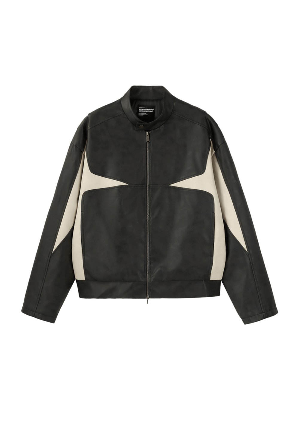 Color Block Slogan Leather Jacket - PSYLOS 1, Color Block Slogan Leather Jacket, Jacket, PCLP, PSYLOS 1