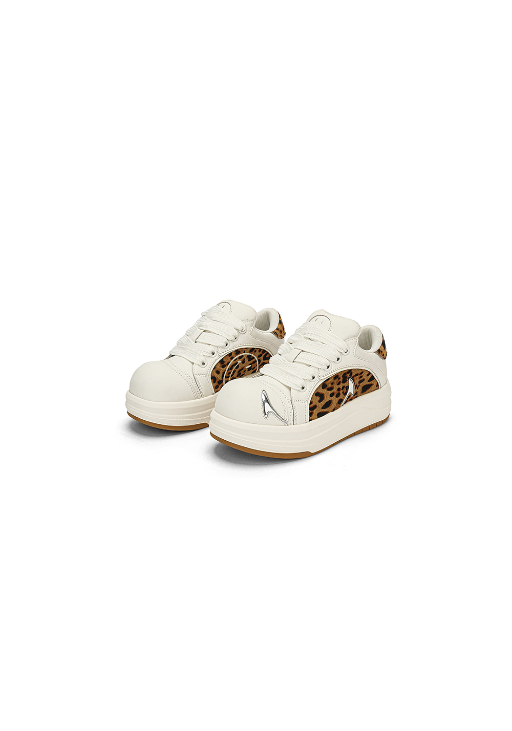 SMILEY丨Leopard Print Patchwork Series-White - PSYLOS 1, SMILEY丨Leopard Print Patchwork Series-White, Chunky Sneakers, SMILEY•JAPAN, PSYLOS 1