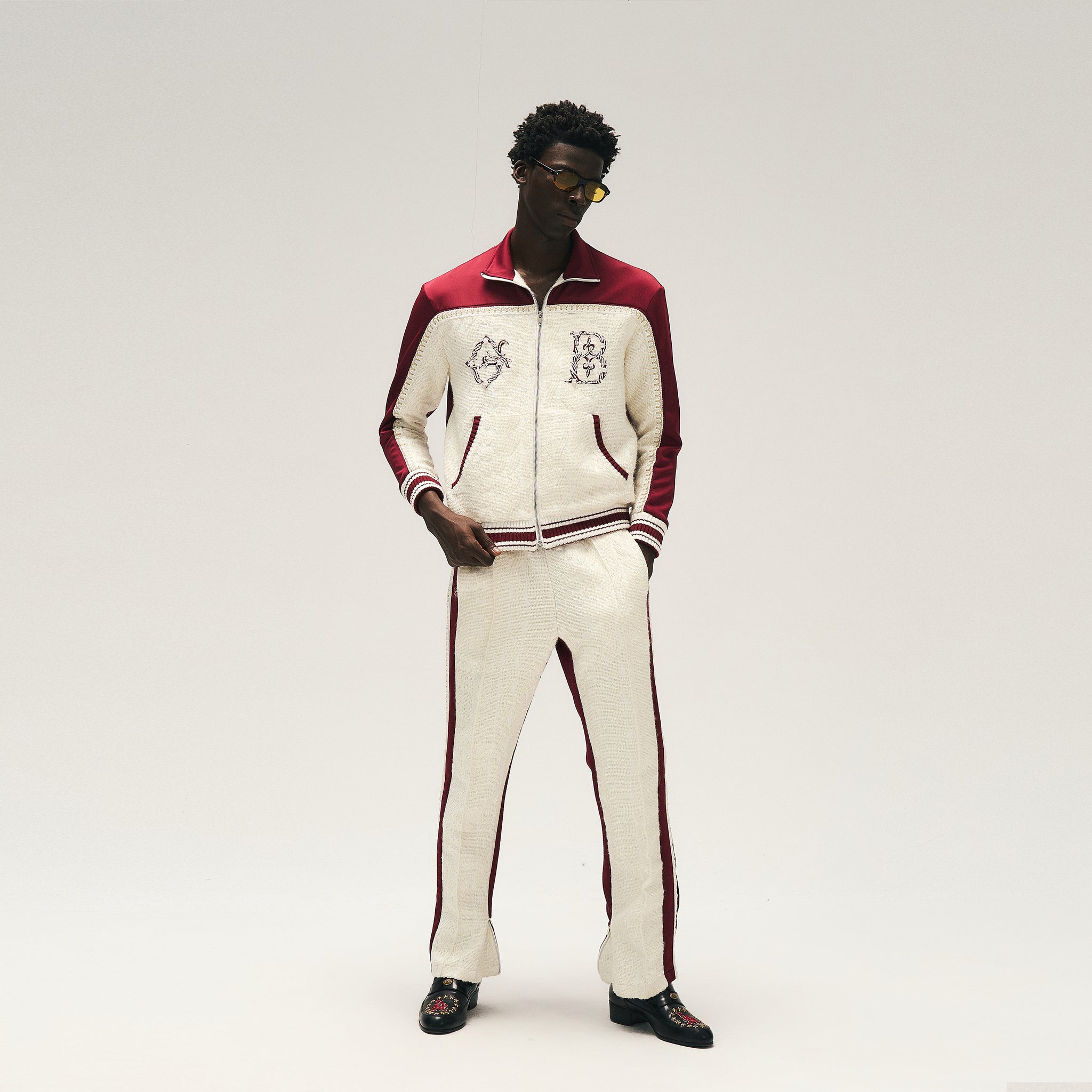 GLACIERBOY "RAP STAR" SERIES Dark Red Pearl Jacquard Sports Set