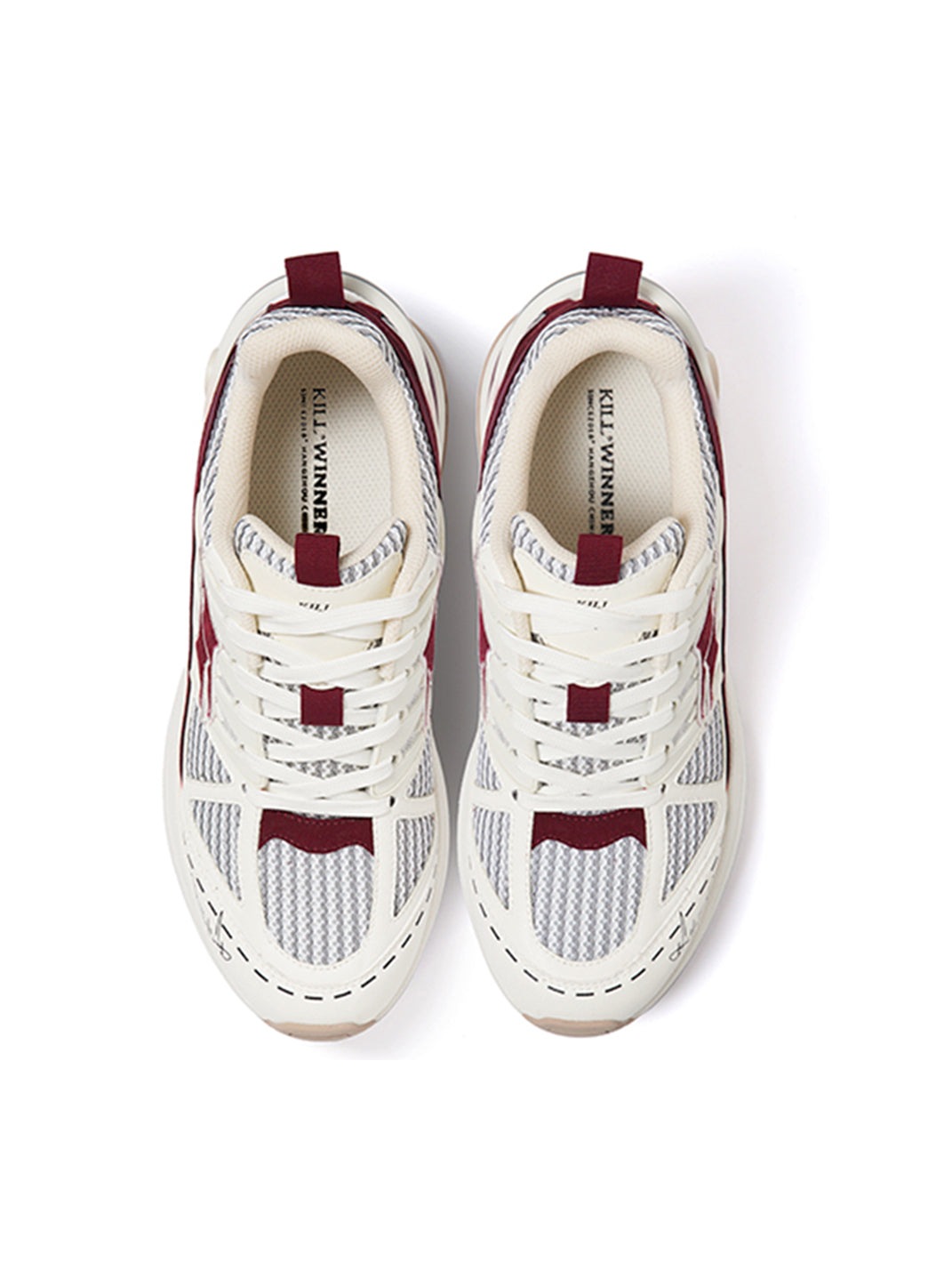 KILLWINNER丨Retro Lightweight Chunky Running Shoes-Red&White - PSYLOS 1, KILLWINNER丨Retro Lightweight Chunky Running Shoes-Red&White, Chunky Sneakers, KILLWINNER, PSYLOS 1