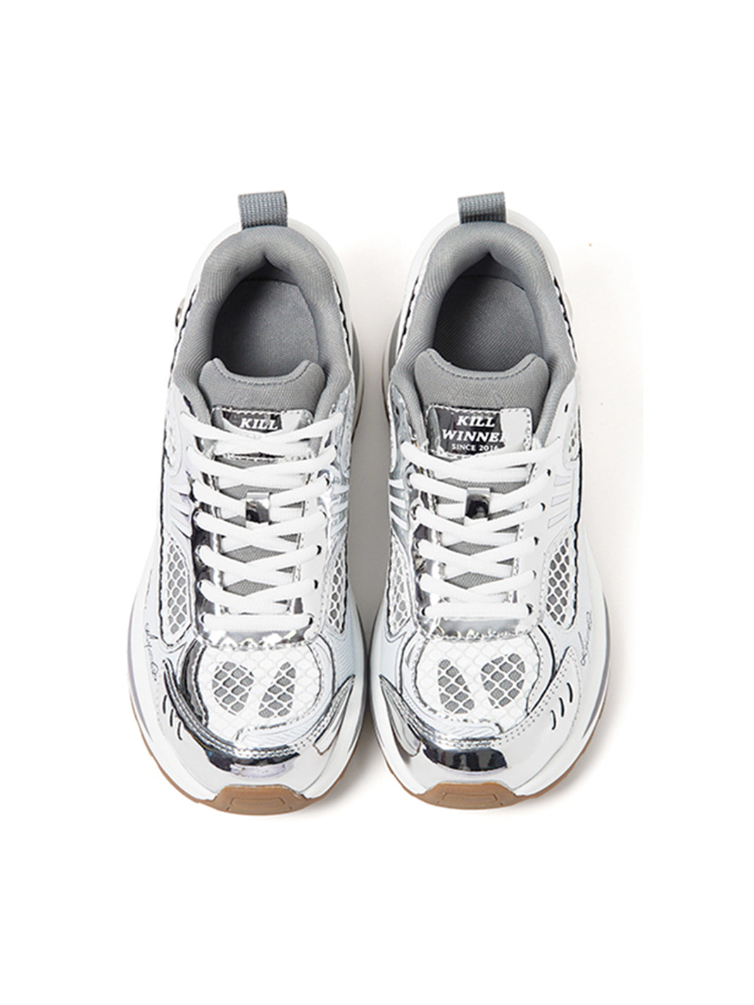 KILLWINNER丨Silver Lightweight Chunky Running Shoes - PSYLOS 1, KILLWINNER丨Silver Lightweight Chunky Running Shoes, Chunky Sneakers, KILLWINNER, PSYLOS 1
