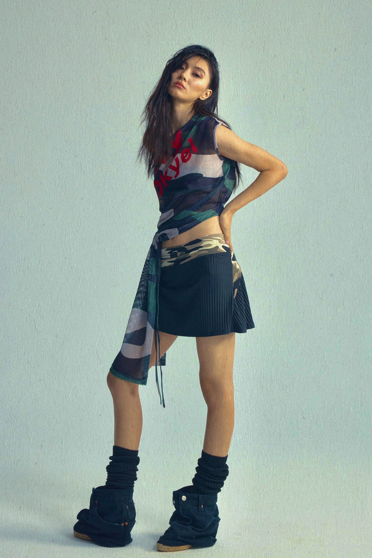 Asym Print Drawstring Tee - PSYLOS 1, Asym Print Drawstring Tee, Tank Top, NyDkyel, PSYLOS 1