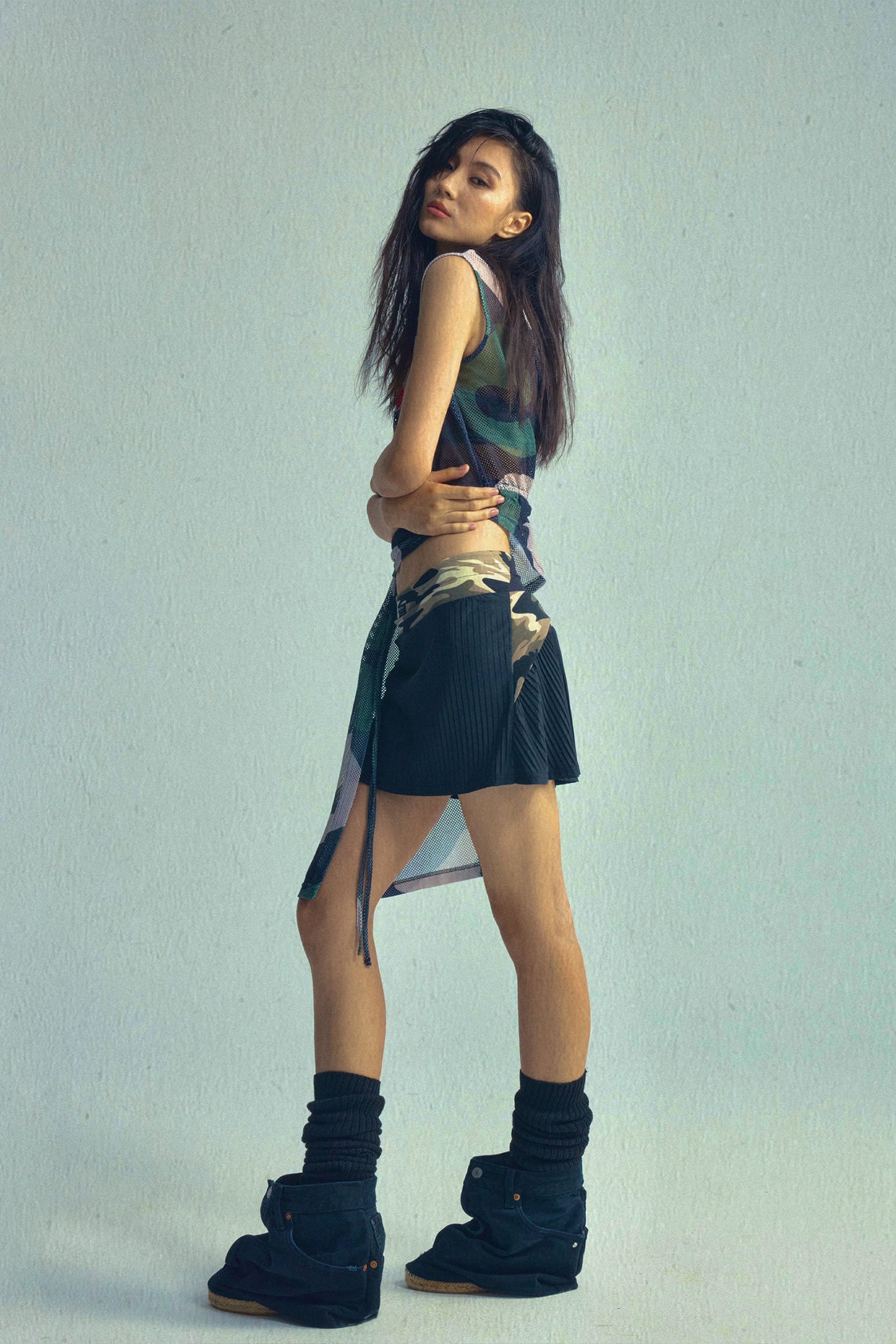 Asym Print Drawstring Tee - PSYLOS 1, Asym Print Drawstring Tee, Tank Top, NyDkyel, PSYLOS 1