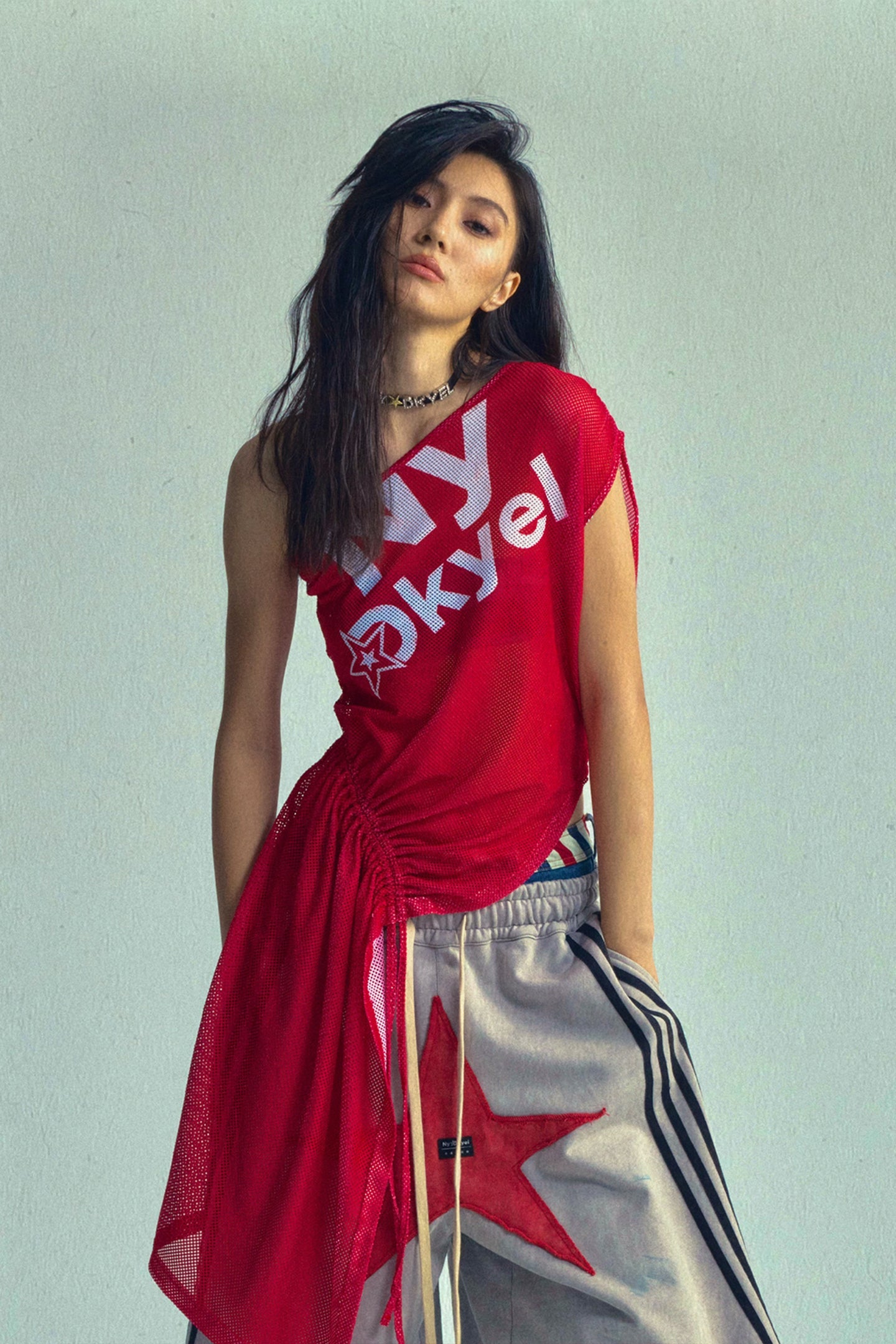 Asym Print Drawstring Tee - PSYLOS 1, Asym Print Drawstring Tee, Tank Top, NyDkyel, PSYLOS 1