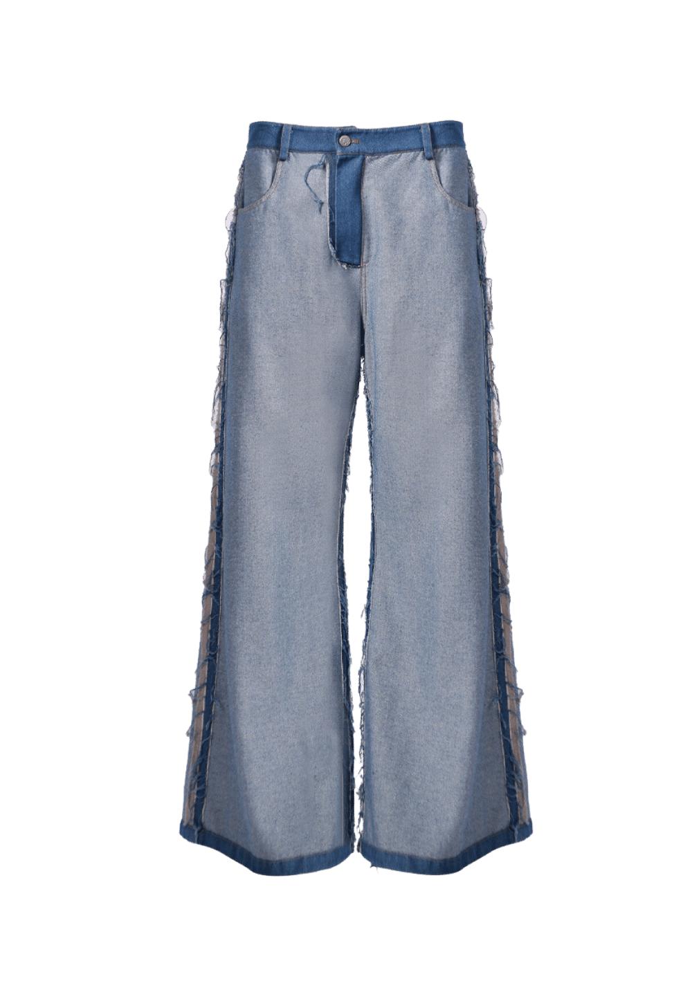 Deconstructed Side Seam Patchwork Jeans - PSYLOS 1, Deconstructed Side Seam Patchwork Jeans, Pants, RELABEL, PSYLOS 1