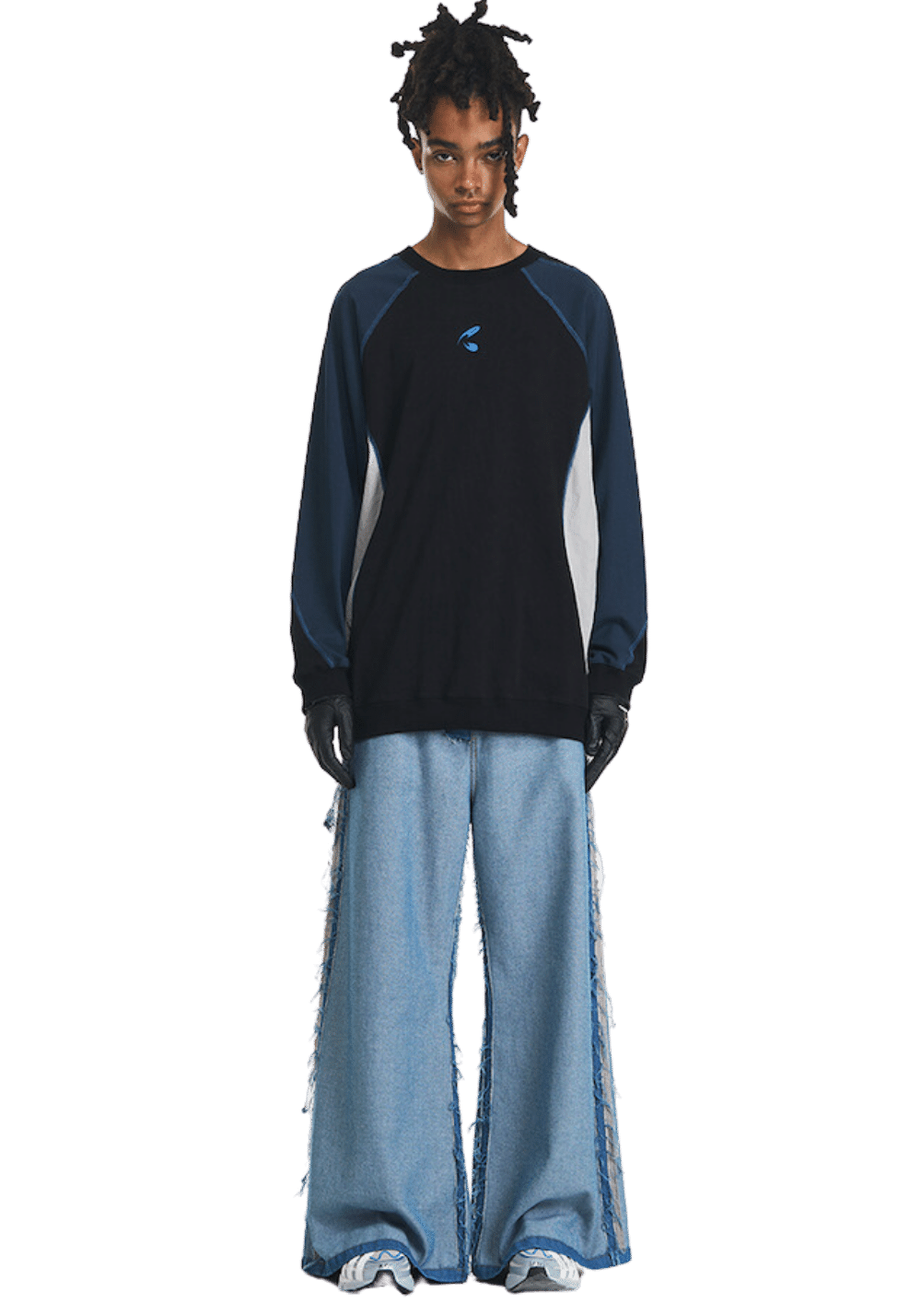 Deconstructed Side Seam Patchwork Jeans - PSYLOS 1, Deconstructed Side Seam Patchwork Jeans, Pants, RELABEL, PSYLOS 1