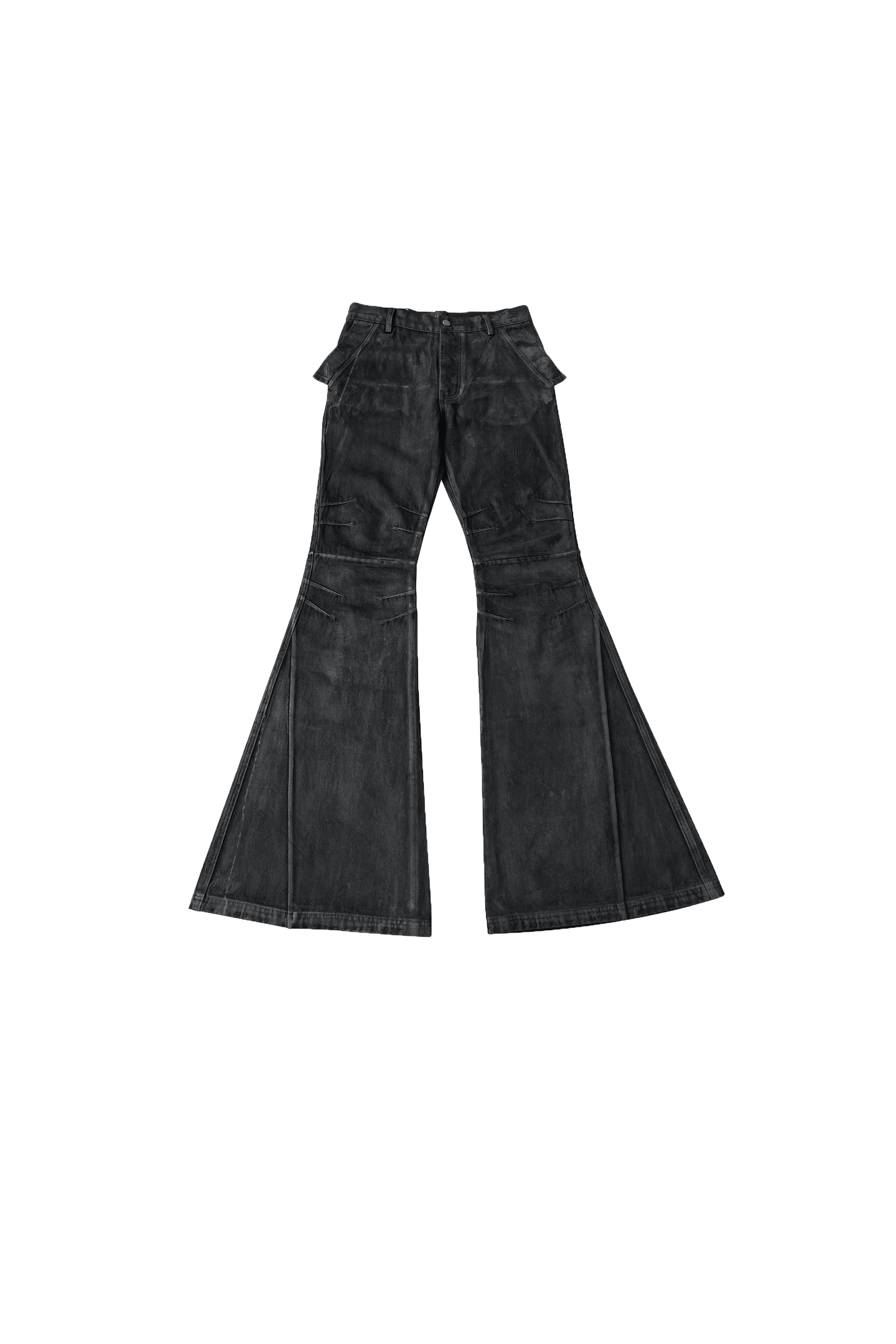 REBEL WAVE Hand-painted Waxed Washed Flared Waxed Pants