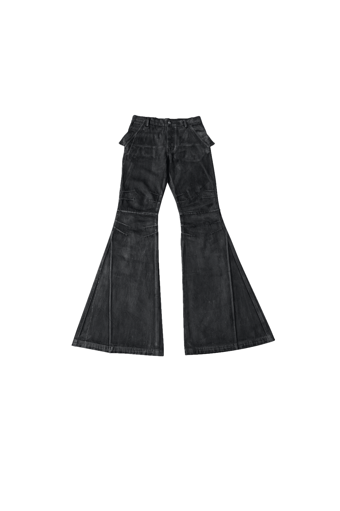 REBEL Hand-painted Waxed Washed Flared Waxed Pants