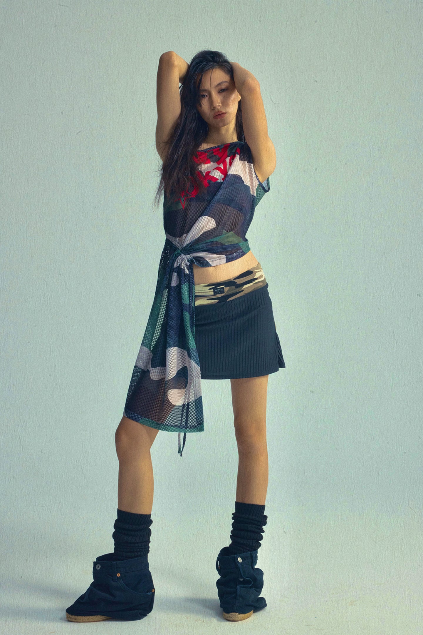 Asym Print Drawstring Tee - PSYLOS 1, Asym Print Drawstring Tee, Tank Top, NyDkyel, PSYLOS 1