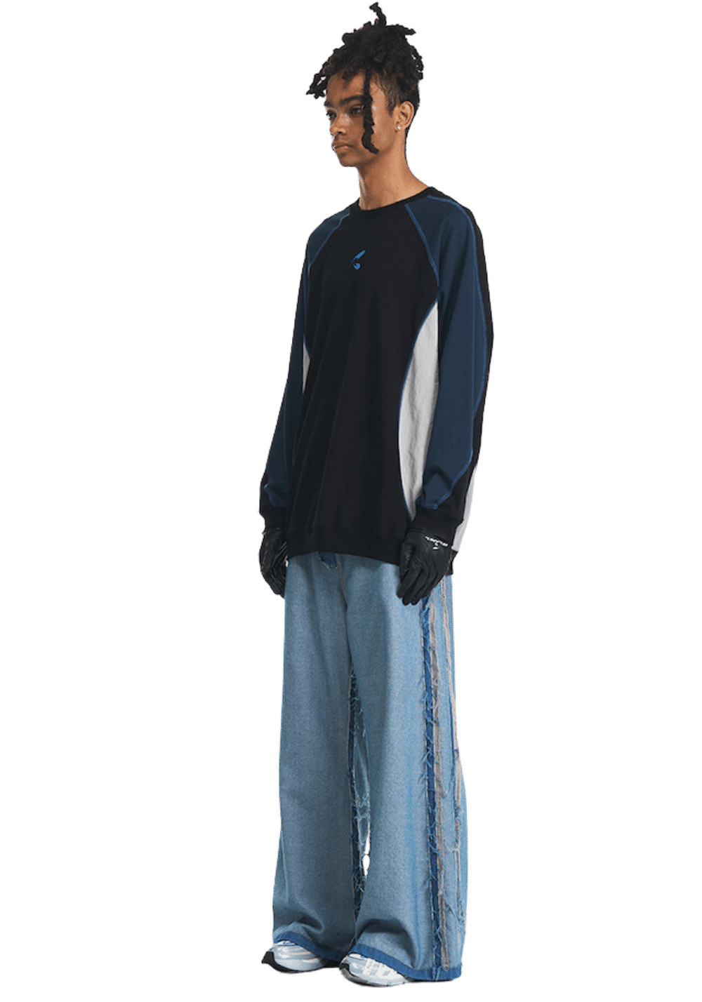 Deconstructed Side Seam Patchwork Jeans - PSYLOS 1, Deconstructed Side Seam Patchwork Jeans, Pants, RELABEL, PSYLOS 1