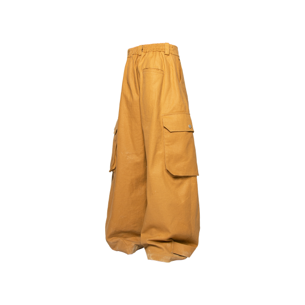 Removable Scarf Pleated Silhouette Trousers