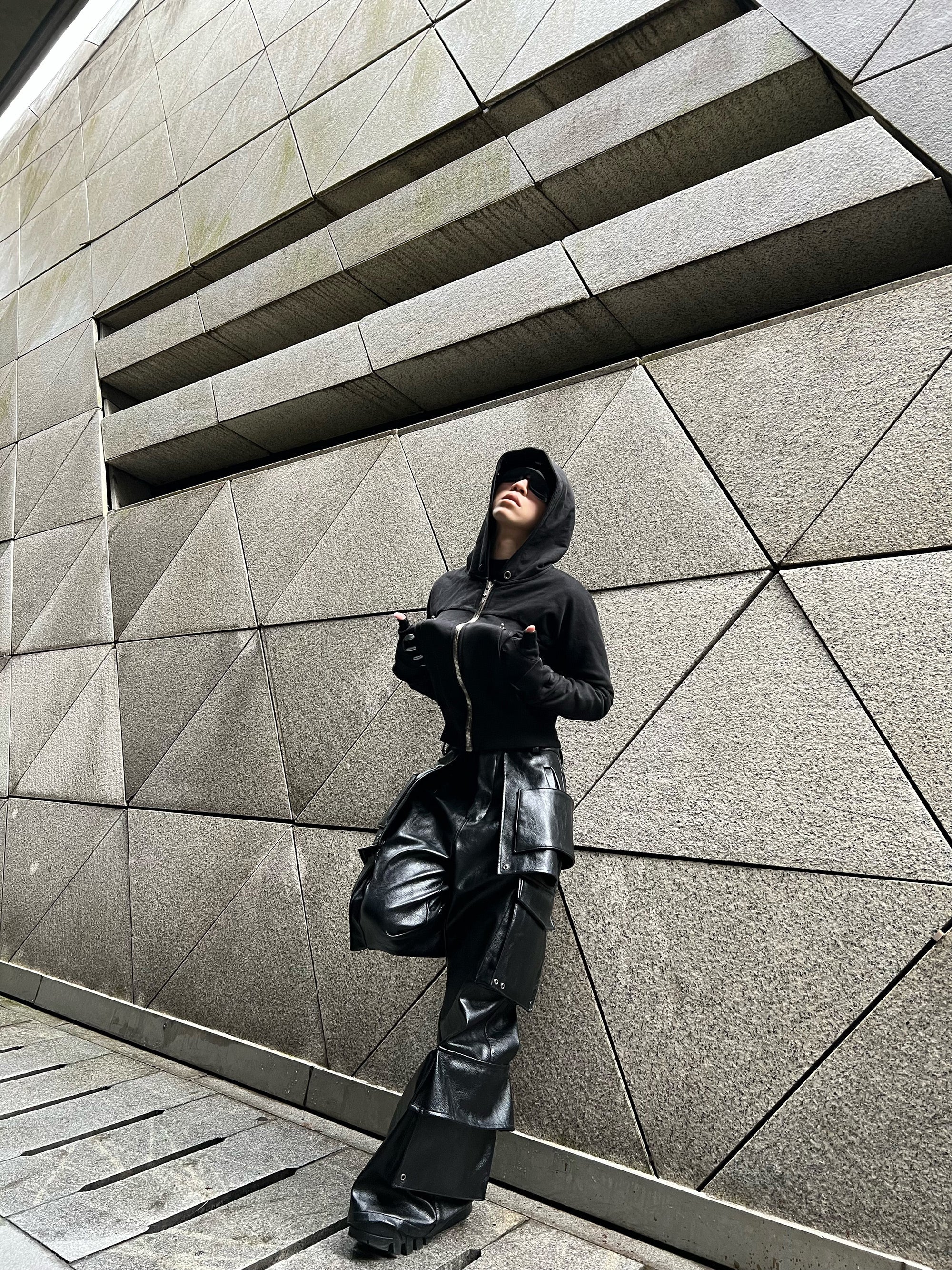 REBEL WAVE丨Structured Multi-Pocket Leather Cargos - PSYLOS 1, REBEL WAVE丨Structured Multi-Pocket Leather Cargos, Pants, REBEL WAVE•JAPAN, PSYLOS 1