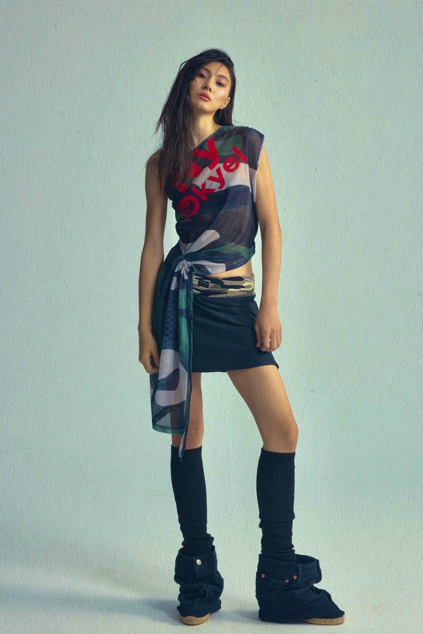 Asym Print Drawstring Tee - PSYLOS 1, Asym Print Drawstring Tee, Tank Top, NyDkyel, PSYLOS 1