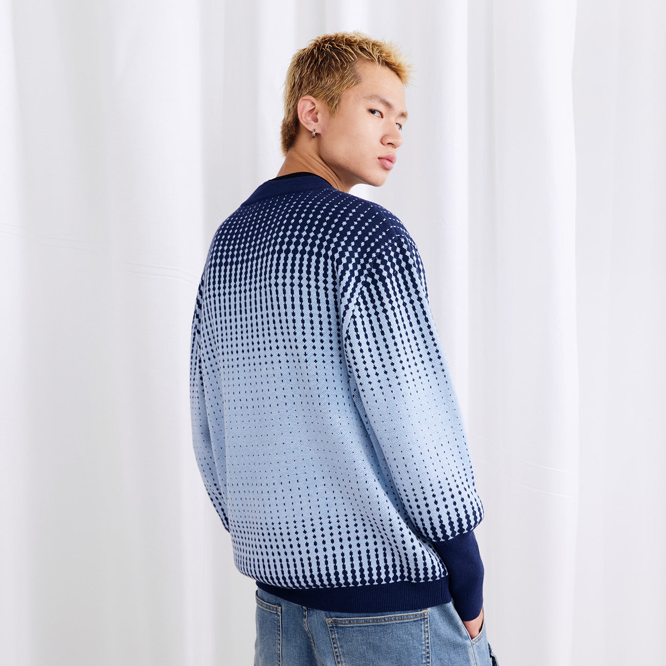 Jacquard Gradient Sweater - PSYLOS 1, Jacquard Gradient Sweater, Sweater, Burnin, PSYLOS 1