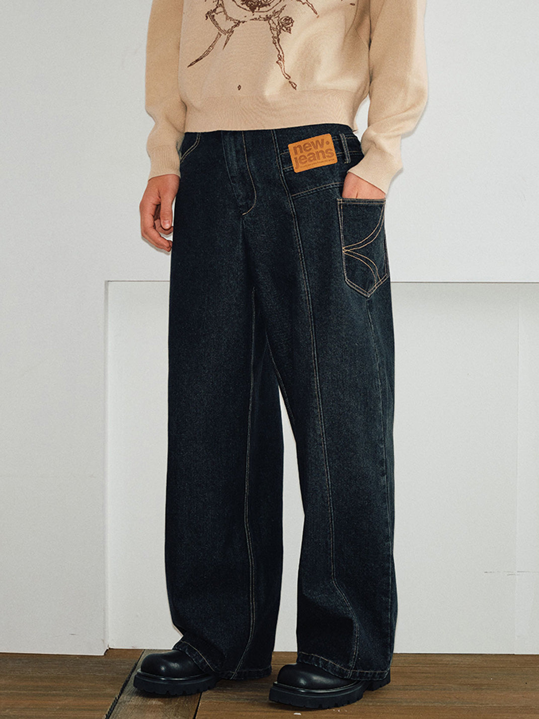 KREATE | Deconstruct Series Asymmetrical Straight Leg Jeans - PSYLOS 1, KREATE | Deconstruct Series Asymmetrical Straight Leg Jeans, Bottoms, KREATE, PSYLOS 1
