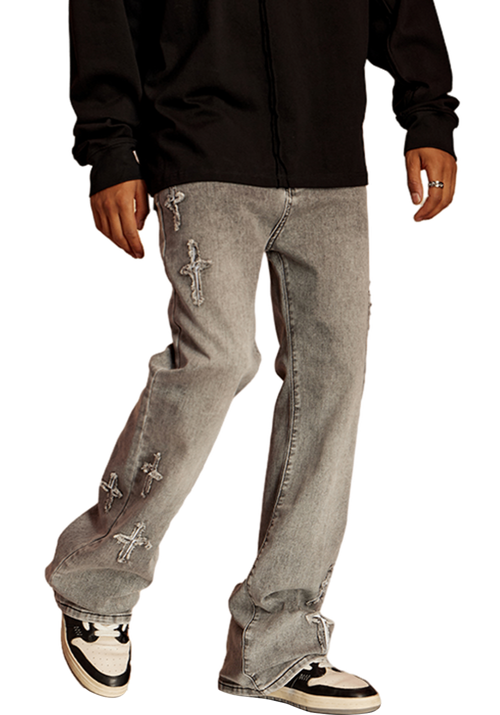 Cross Star Distressed Jeans - PSYLOS 1, Cross Star Distressed Jeans, Pants, iconslab, PSYLOS 1