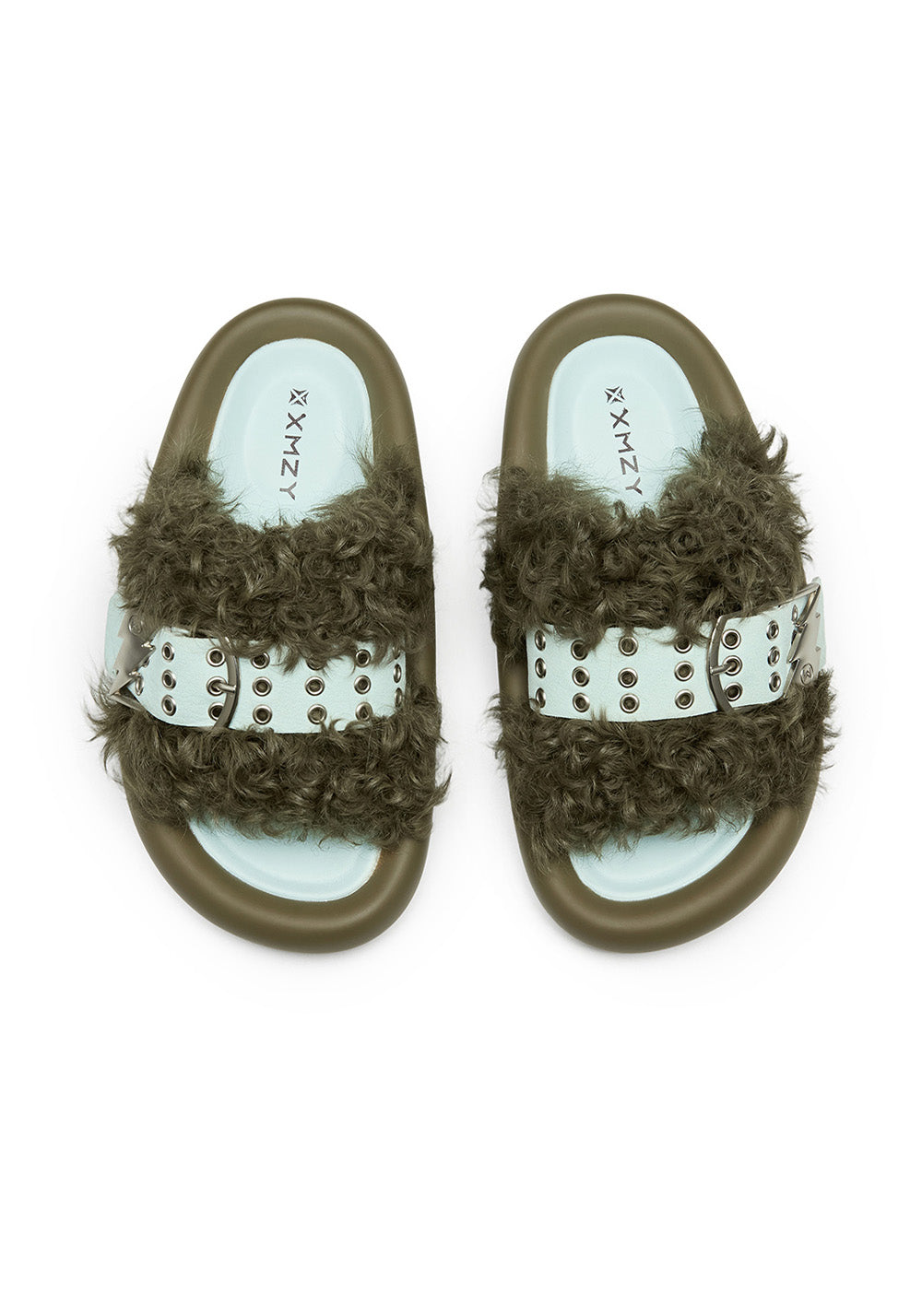 XMZY | Wool Blend Fashion Slides-Green - PSYLOS 1, XMZY | Wool Blend Fashion Slides-Green, Slippers, XMZY•JAPAN, PSYLOS 1