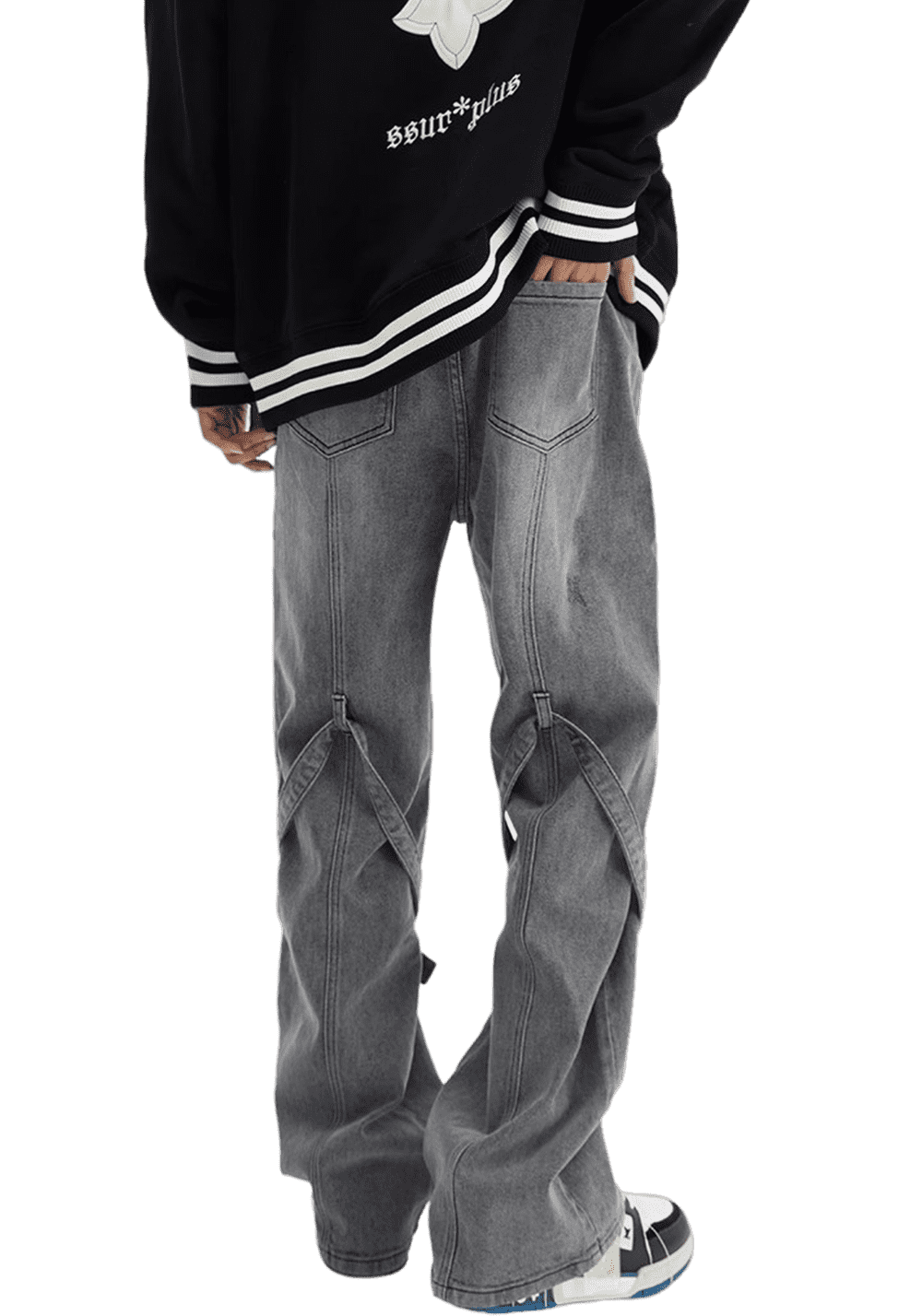 Straight High Street Lace Up Jeans - PSYLOS 1, Straight High Street Lace Up Jeans, Pants, iconslab, PSYLOS 1