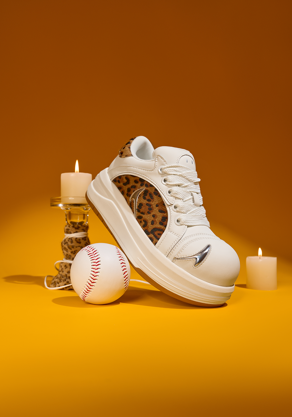 SMILEY丨Leopard Print Patchwork Series-White - PSYLOS 1, SMILEY丨Leopard Print Patchwork Series-White, Chunky Sneakers, SMILEY•JAPAN, PSYLOS 1