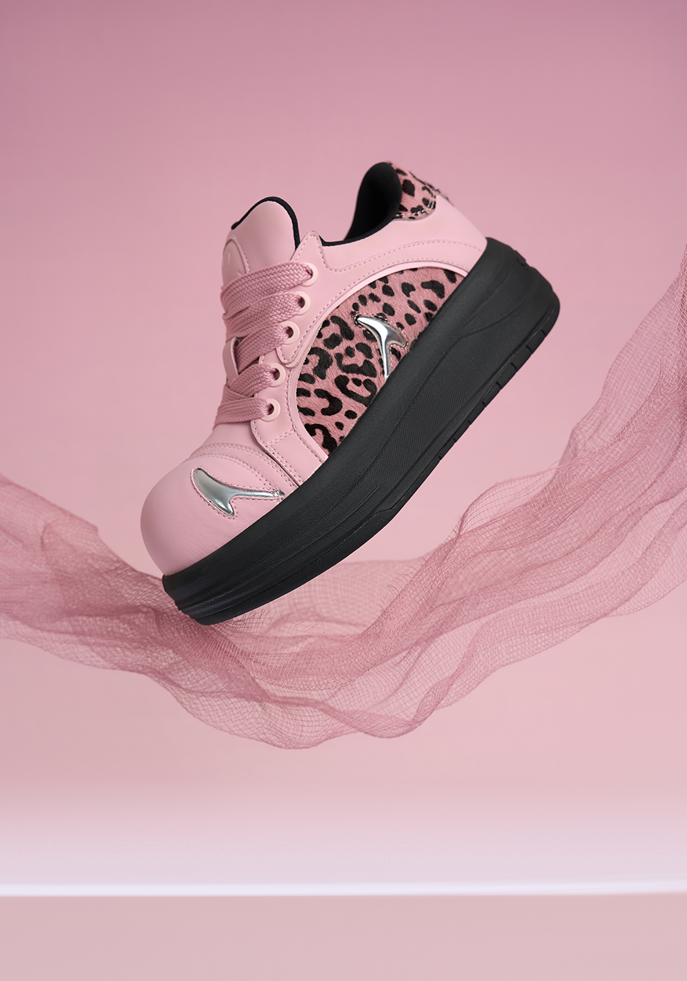 SMILEY丨Leopard Print Patchwork Series-Pink - PSYLOS 1, SMILEY丨Leopard Print Patchwork Series-Pink, Chunky Sneakers, SMILEY•JAPAN, PSYLOS 1
